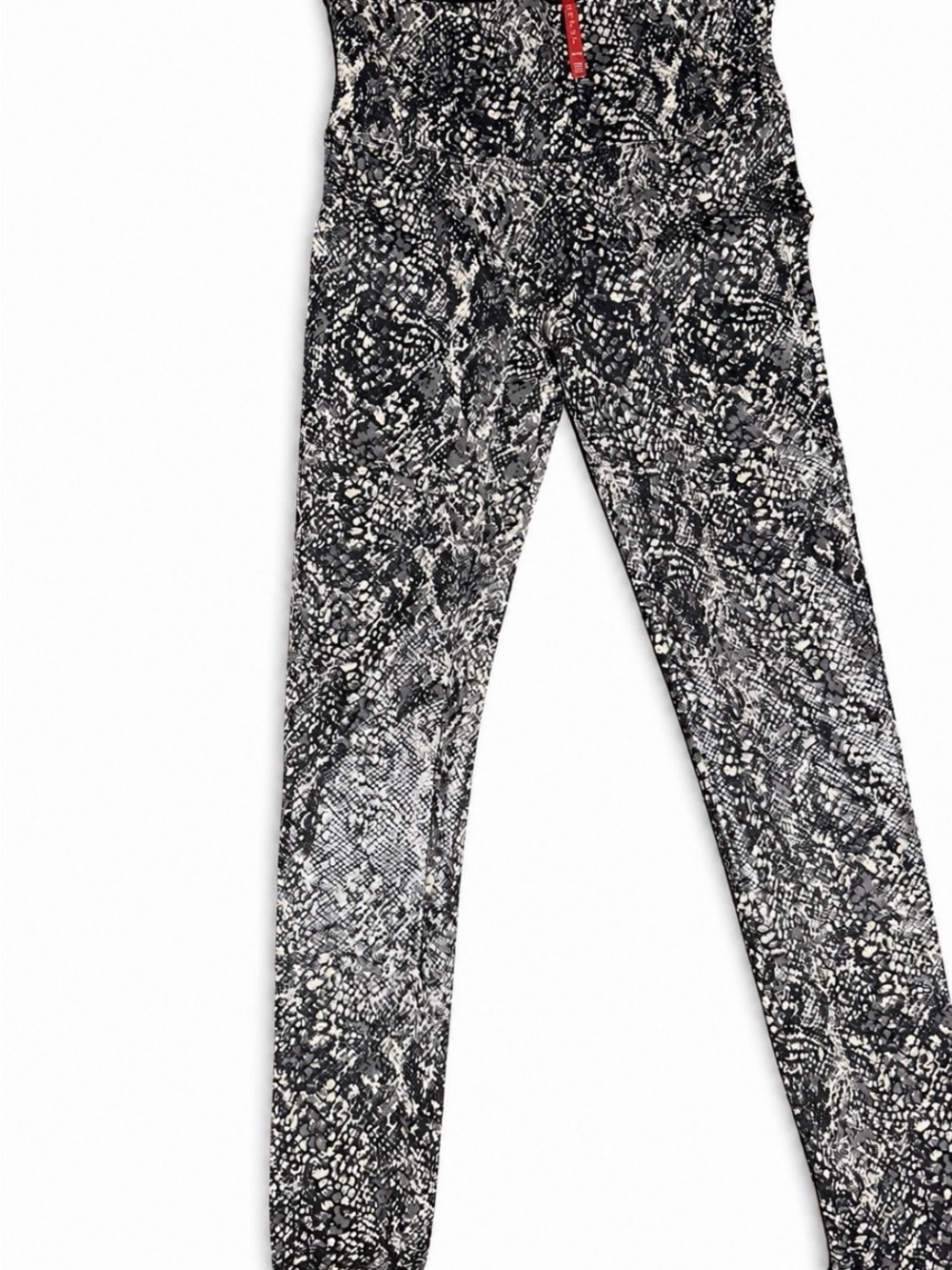 SPANX Black & White Snake-Print Skinny Jeans
